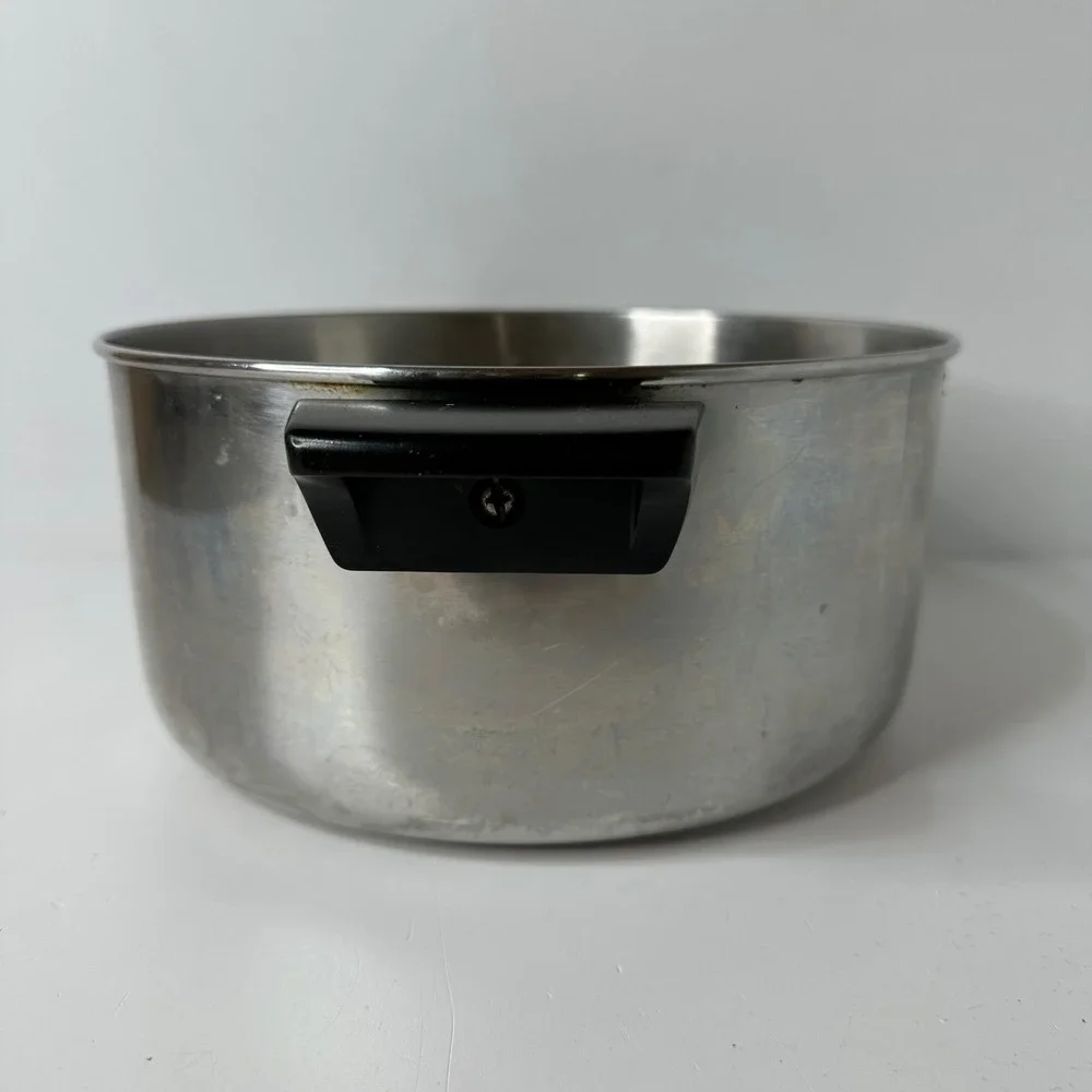 Revere Ware 2064 Stock Pot 4.5 Quart Stainless Disc Bottom Dual Handle Korea 93A